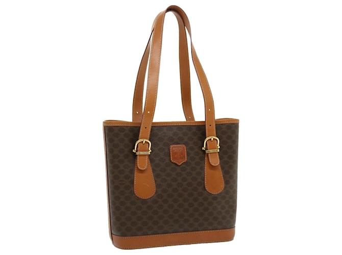 Céline CELINE Macadam Canvas Shoulder Bag PVC Leather Brown Auth jk1470  ref.584764