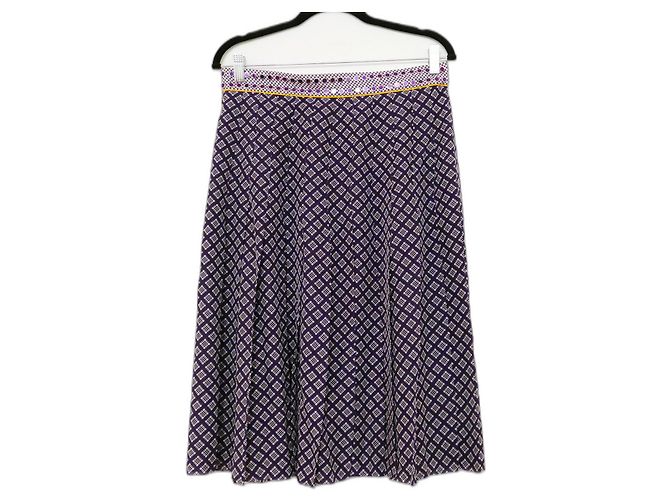 Bottega Veneta SS18 Saia de seda roxa com tachas Roxo Roxo escuro