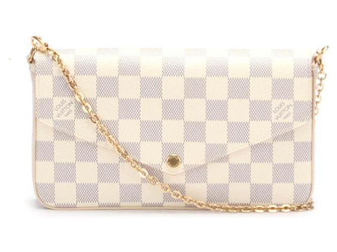 Louis Vuitton Damier Azur Pochette Felicie Branco Lona  ref.584956