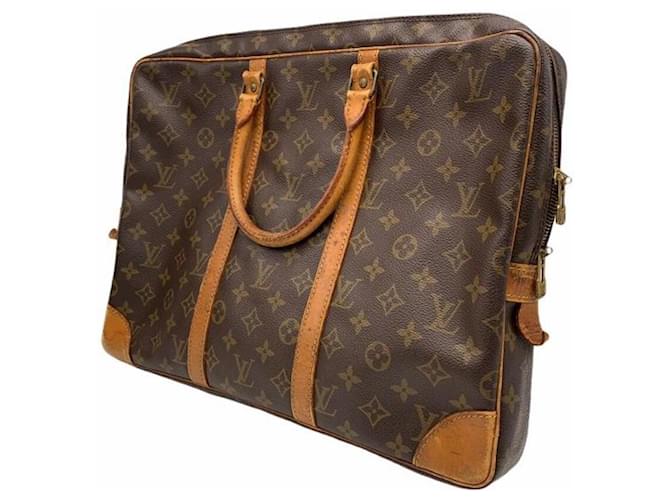 LOUIS VUITTON Porte Document Voyage Monogram Briefcase Business Bag Brown  Leather ref.585212 - Joli Closet