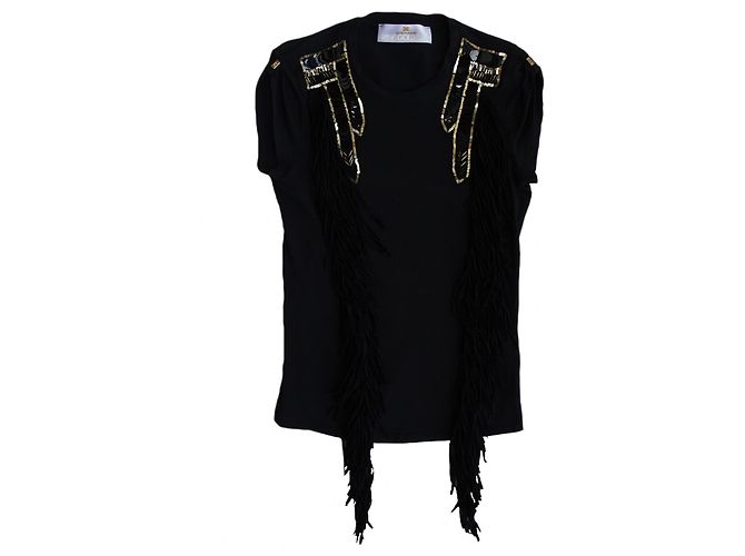 BLUSA ELISABETTA FRANCHI "ORO". Nero