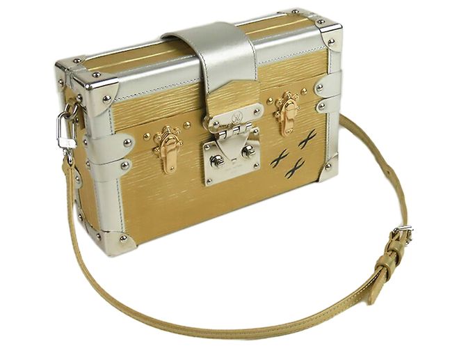 Louis Vuitton Silver Epi Petite Malle Prata Dourado