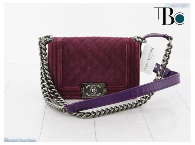 Chanel Boy Purple Suede ref.536872 - Joli Closet