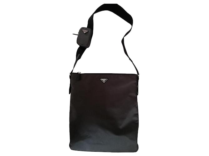 Prada Maxi bag Black Grey Cloth  ref.584825