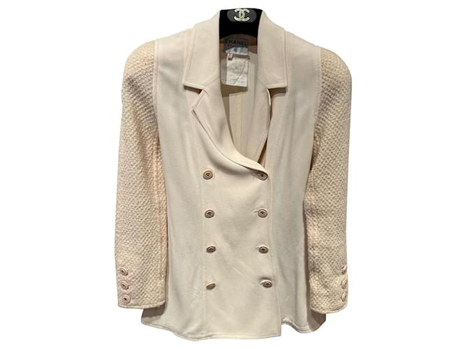 Chanel Jackets Beige Wool  ref.585058