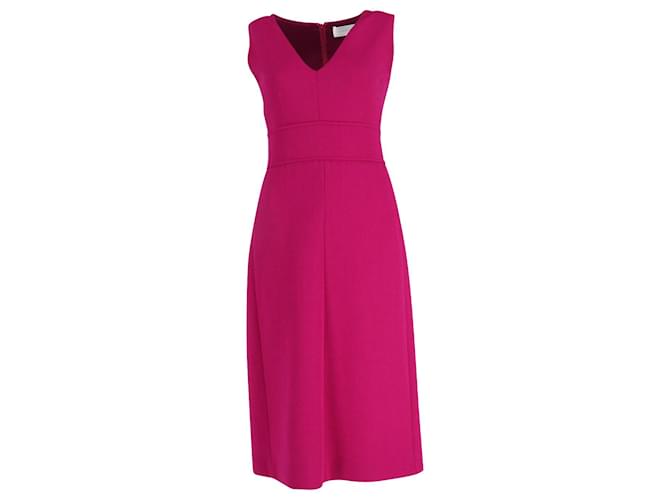 Victoria Beckham Sleeveless V-neck Dress in Purple Wool   ref.585073