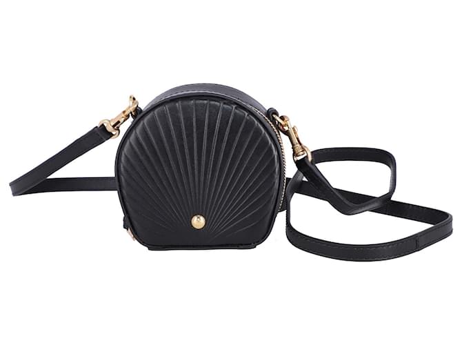 Chloé Bolsa a tiracolo Chloe Shell Mini em couro preto  ref.585134