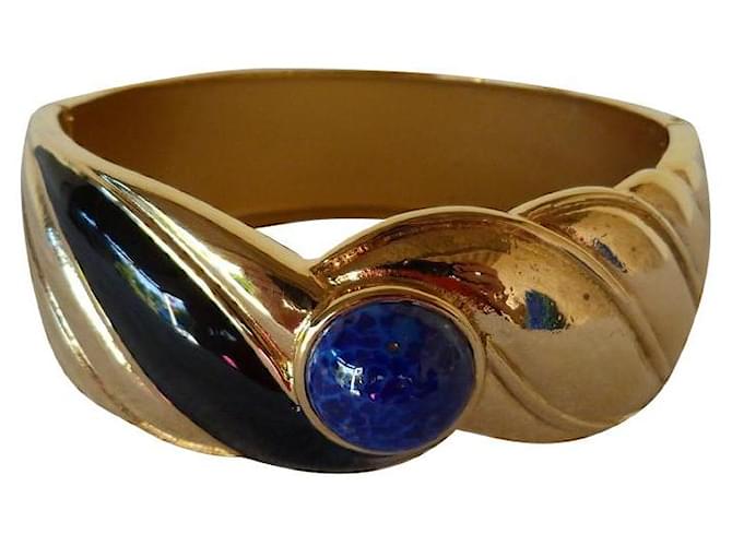 Lanvin Bracelets Black Navy blue Gold hardware Metal  ref.585136