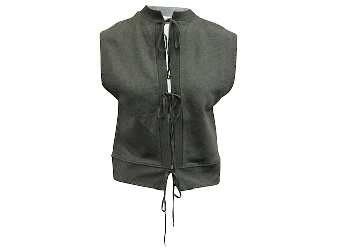 T by Alexander Wang Tie Front Sweater Vest in Grey Cotton  ref.585151