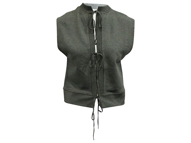 Suéter T by Alexander Wang Gravata Frontal em Algodão Cinza