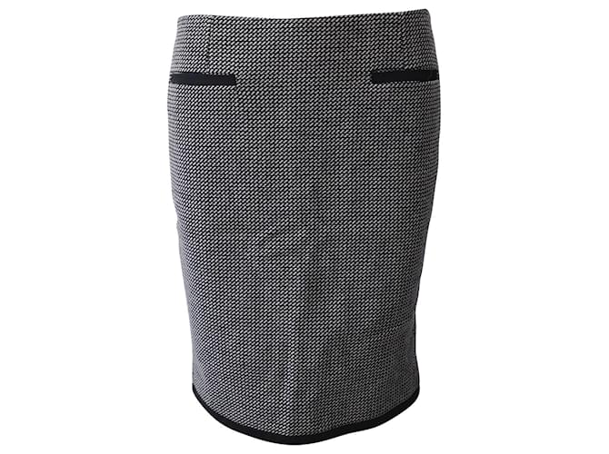 Max Mara Tweed Pencil Skirt in Black Wool   ref.585155