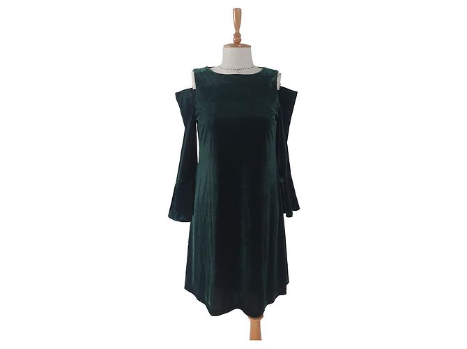 Ralph Lauren Samtkleid Grün Dunkelgrün