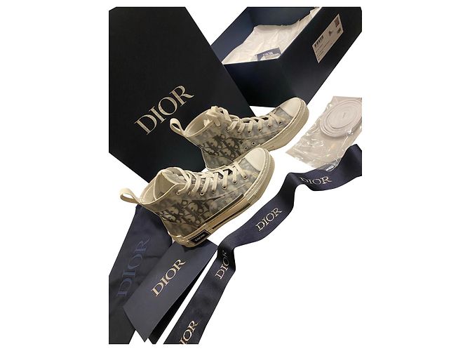 Baskets Christian Dior en cuir blanc