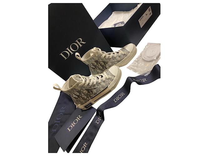 Christian Dior Sneakers White Leather Plastic  ref.585317