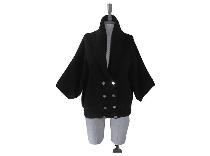 Elisabetta Franchi Strickjacke schwarz Wolle Acryl