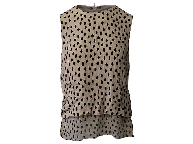 Blusa sem mangas pontilhada Kate Spade em viscose creme Bege