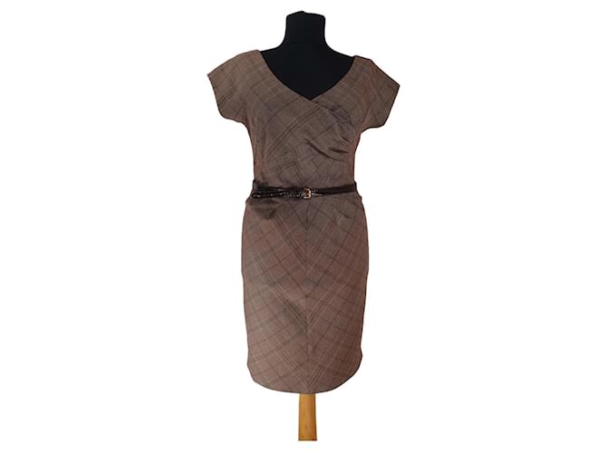 Michael Kors Dresses Brown Multiple colors Polyester Viscose Elastane  ref.585356