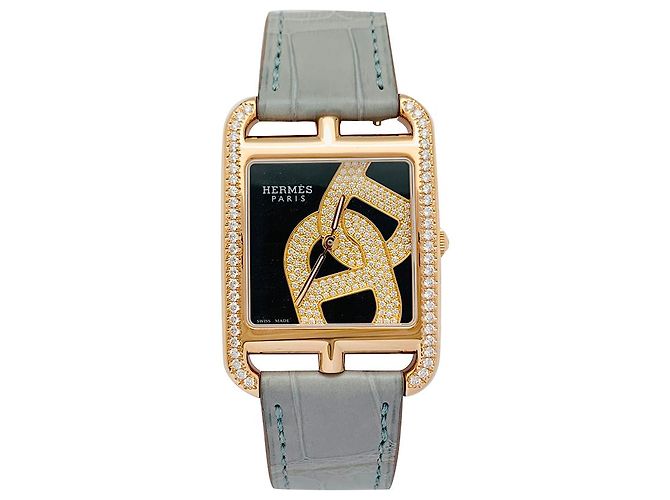 Chaîne d'ancre Reloj Hermès, "Cadena de ancla de joyero de Cape Cod", Oro rosa, cuir.