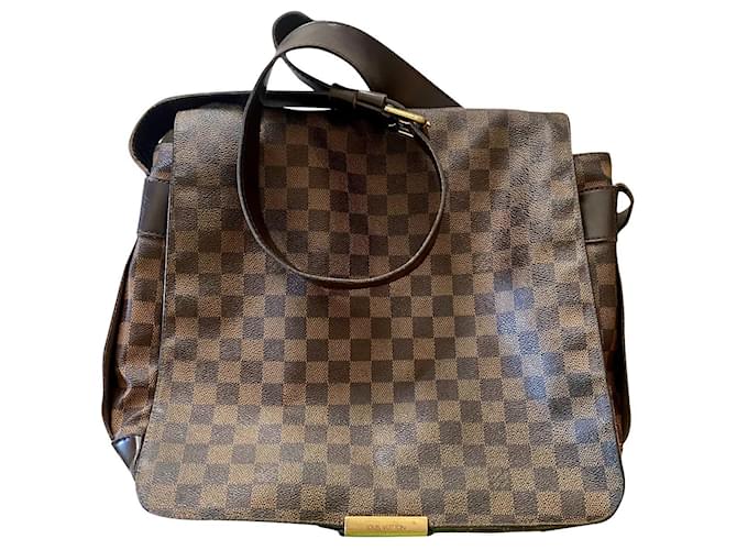 Louis Vuitton sac porté épaule Bastille Tissu Marron  ref.585372