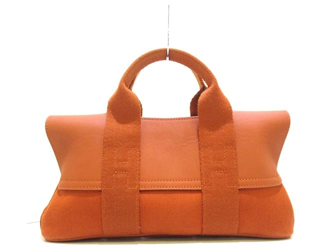 Hermès Valparaiso Laranja Lona  ref.585645