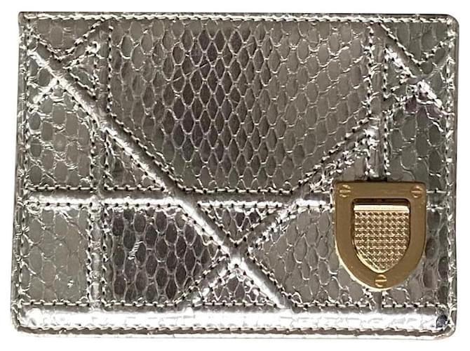 Dior Purses, wallets, cases Silvery Exotic leather  ref.586302