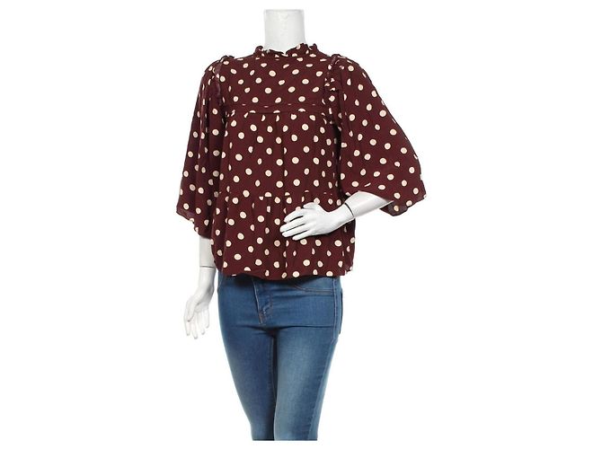 Blusa de bolinhas Noa Noa marrom de viscose