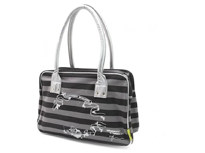Alexander Mcqueen Handbags Black Grey Cotton  ref.586451