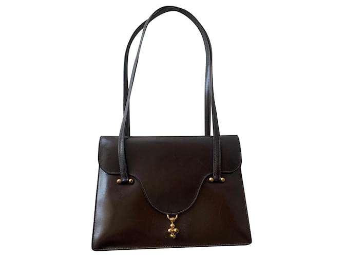 Hermès Handbags Dark brown Leather  ref.586457