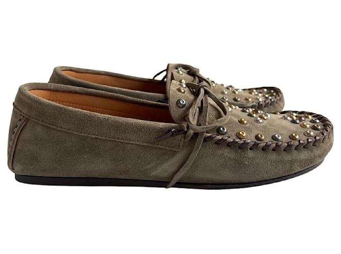 Isabel Marant Foggia loafers Taupe Suede  ref.586476
