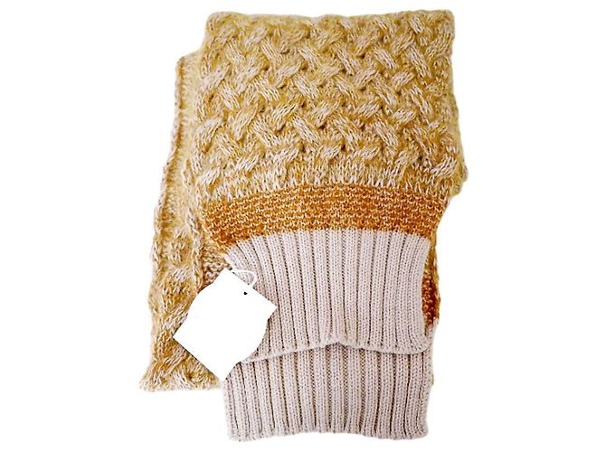 Chloé Sciarpa Chloe Extra Long Canyon Sunset Cognac Caramello Lana Mohair