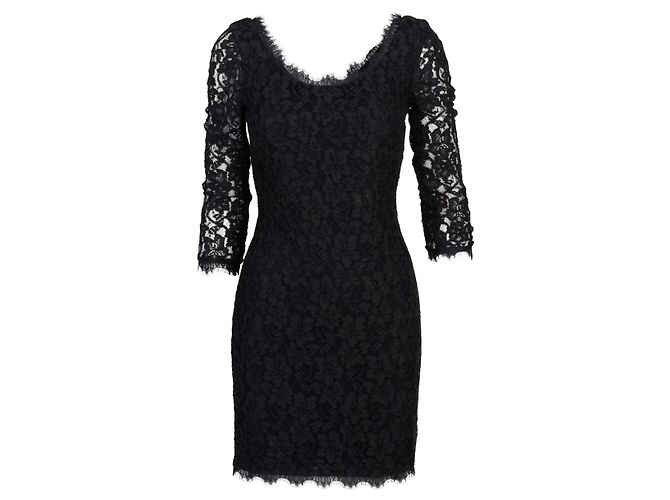 Diane Von Furstenberg DvF Zarita Spitzenkleid schwarz