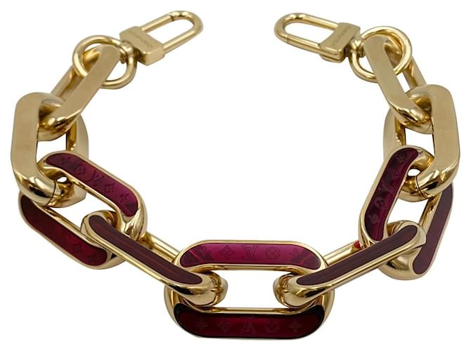 Louis Vuitton bandoulière chaîne dorée orchidées BB Métal Fuschia  ref.586557