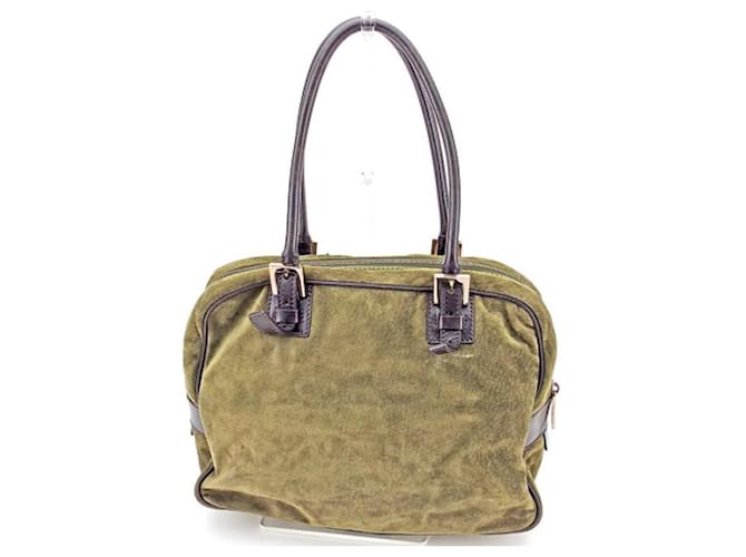[used] Fendi handbag shoulder bag bag khaki Fendi men women Suede  ref.586579