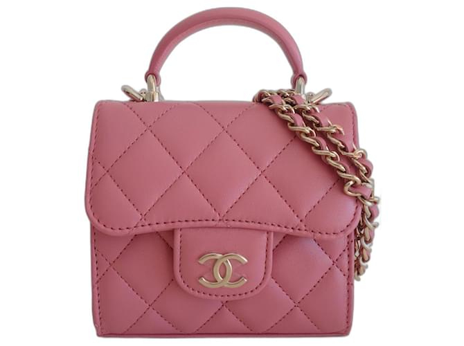 Timeless Chanel Classic Pink Mini Bag Leather  ref.586582