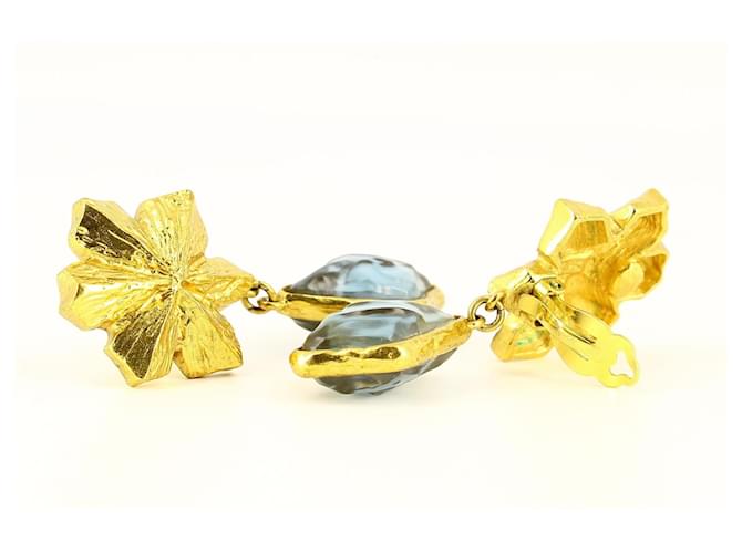 Brinco dourado Yves Saint Laurent Banhado a ouro  ref.586602