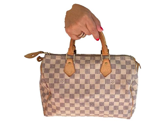 Louis Vuitton Speedy 30 Damier Azur em couro
