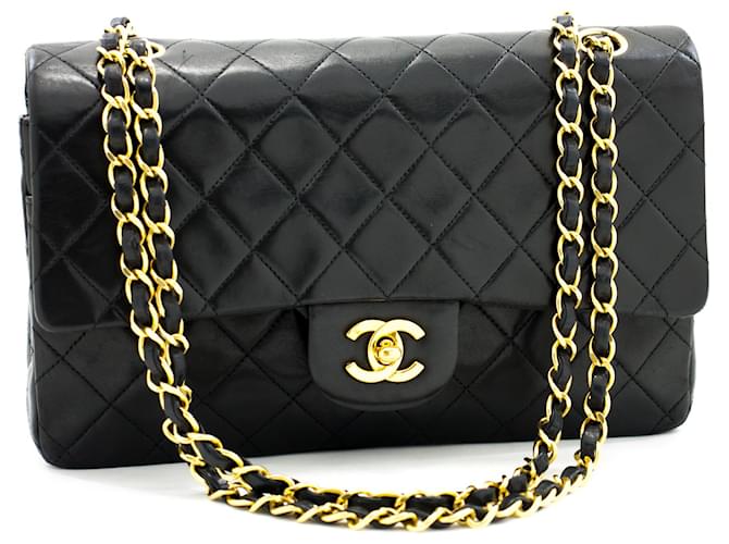 Chanel Double Flap Cuir Noir  ref.587309