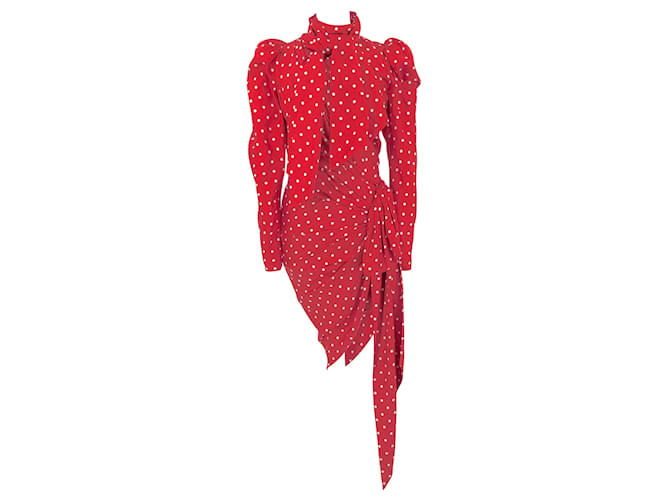 Alexandre Vauthier dress in red polka dot silk ref.587507 Joli