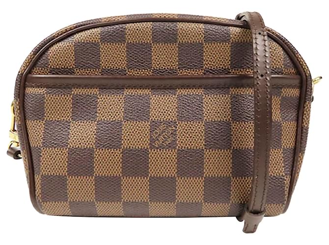 Louis Vuitton Brown Damier Ebene Ipanema Pochette Leather Cloth Pony-style  calfskin ref.587593 - Joli Closet