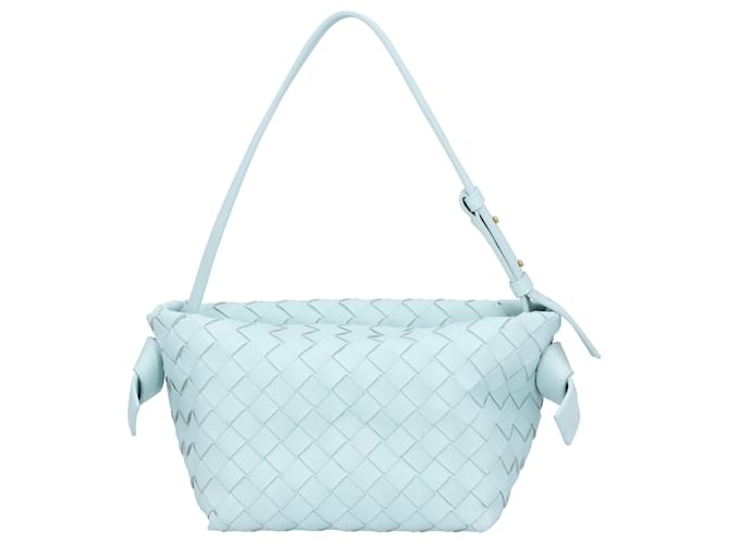 Bottega Veneta Tie Intrecciato Leather Shoulder Bag - Blue