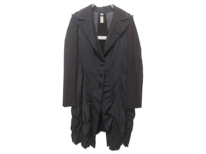 High Trench coats Black Polyester Wool Polyamide  ref.587866