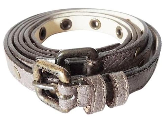 Burberry Belt Grey Leather  - Joli Closet