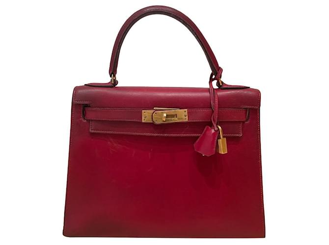 Kelly Hermès Handbags Red Leather  ref.588029