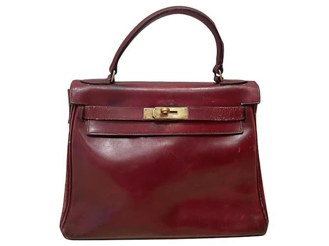 Kelly Hermès Handbags Red Leather  ref.588031