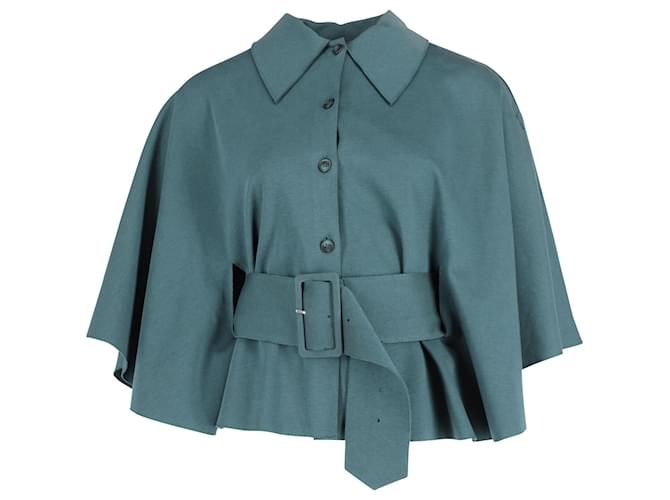 Top estilo capa con cinturón en algodón verde azulado de Maison Martin Margiela  ref.588055