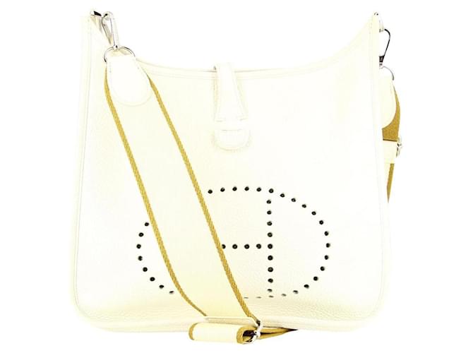 Bag Evelyne Hermès White Cotton  ref.588087