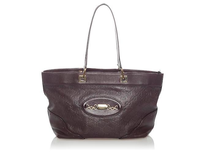 Gucci Brown Guccissima Punch Tote Bag Dark brown Leather Pony-style calfskin  ref.588160