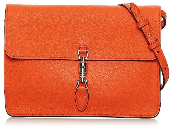 Gucci Orange Soft Jackie Convertible Leather Crossbody Bag Pony-style calfskin  ref.588171