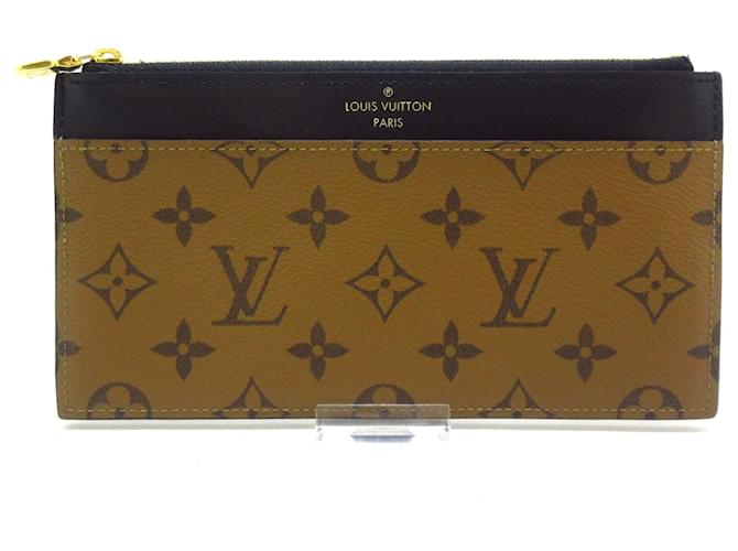 Louis Vuitton Porte-monnaie slim Brown Cloth ref.588401 - Joli Closet