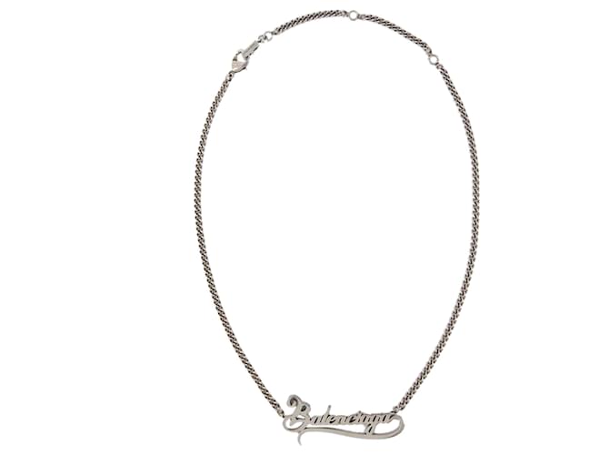 Balenciaga Halskette aus silberfarbenem Messing Metallisch  ref.588443